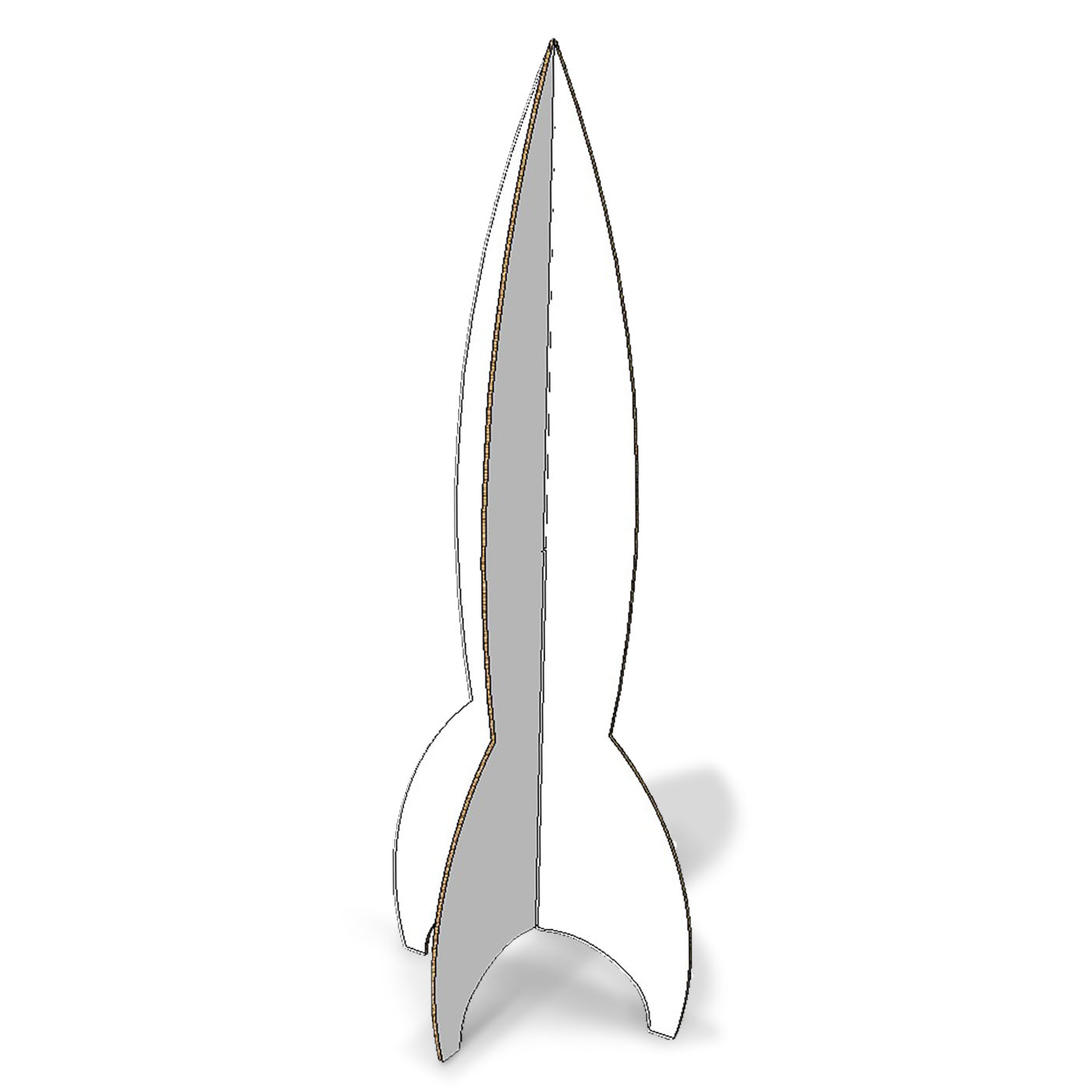 Fusee-200cm-1plaque-BLANC