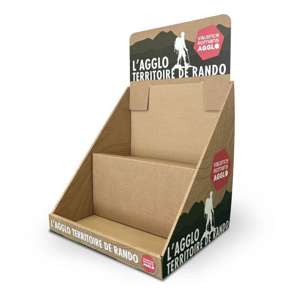 PLV de comptoir en carton kraft naturel
