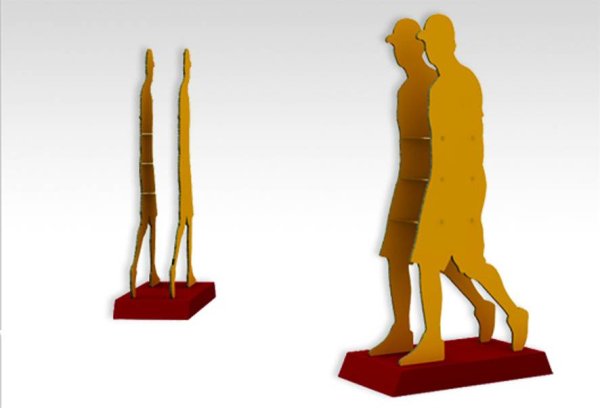 Silhouette en carton avec étagères