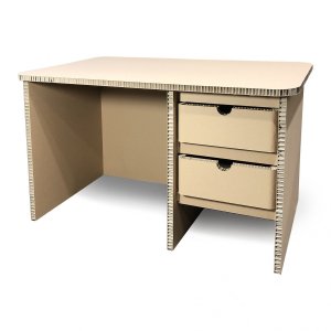 Bureau en carton 2 tiroirs