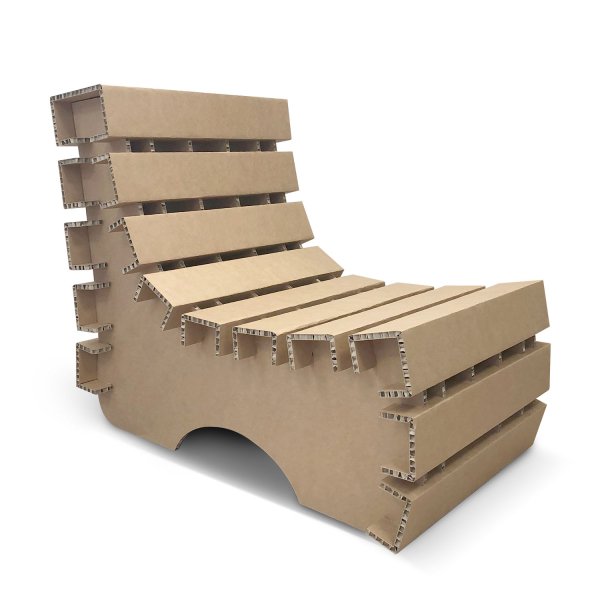 mobilier en carton et fauteuil