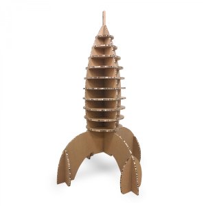 Fusée en carton 120 cm - Déco écologique
