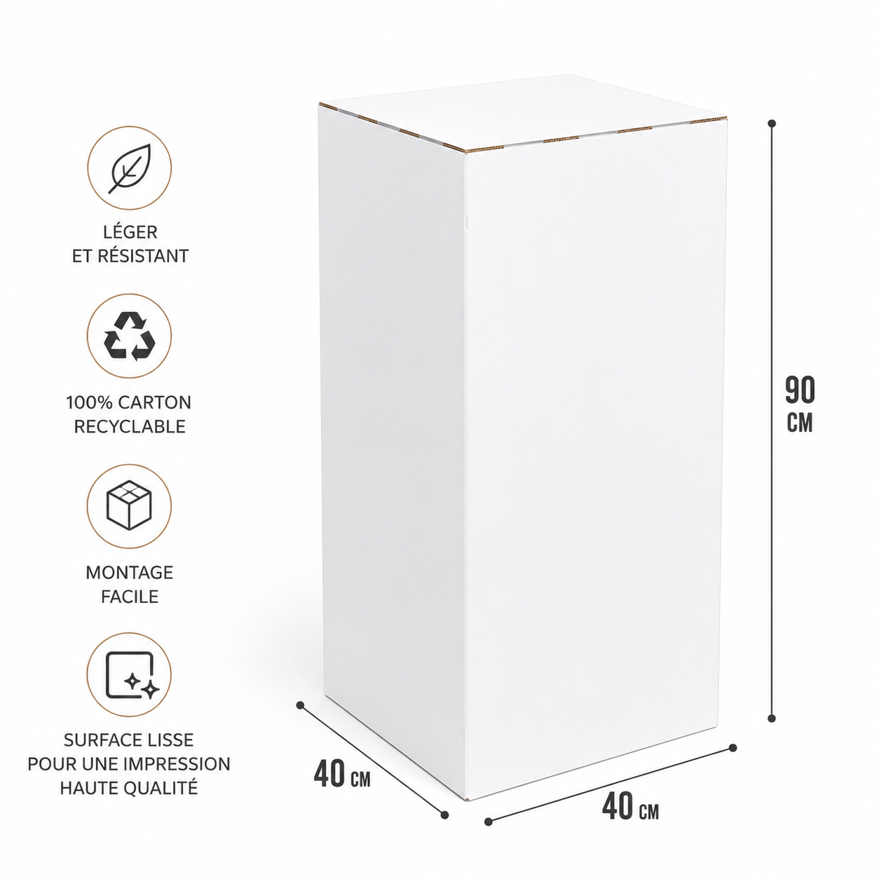 podium neutre avec dimensions Podium vitrine kraft