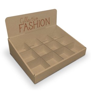 PLV en carton à casiers